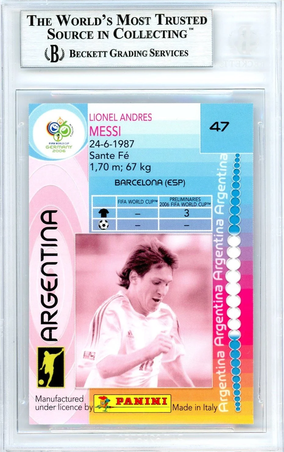 2006 Panini World Cup #47 Lionel Messi BGS 9 — Top Sports Cards